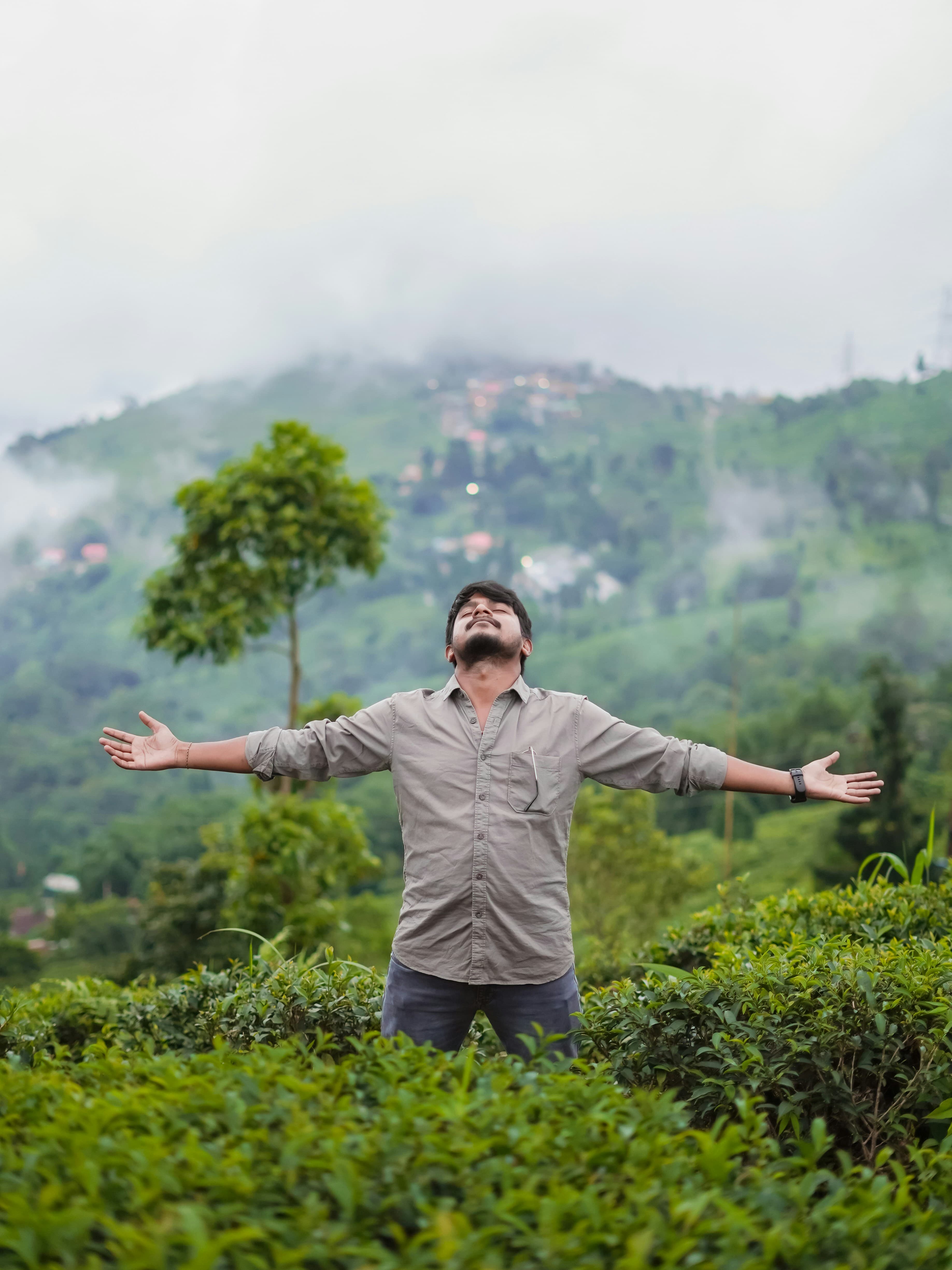 The creator of TeaOptima working with tea growers in the field