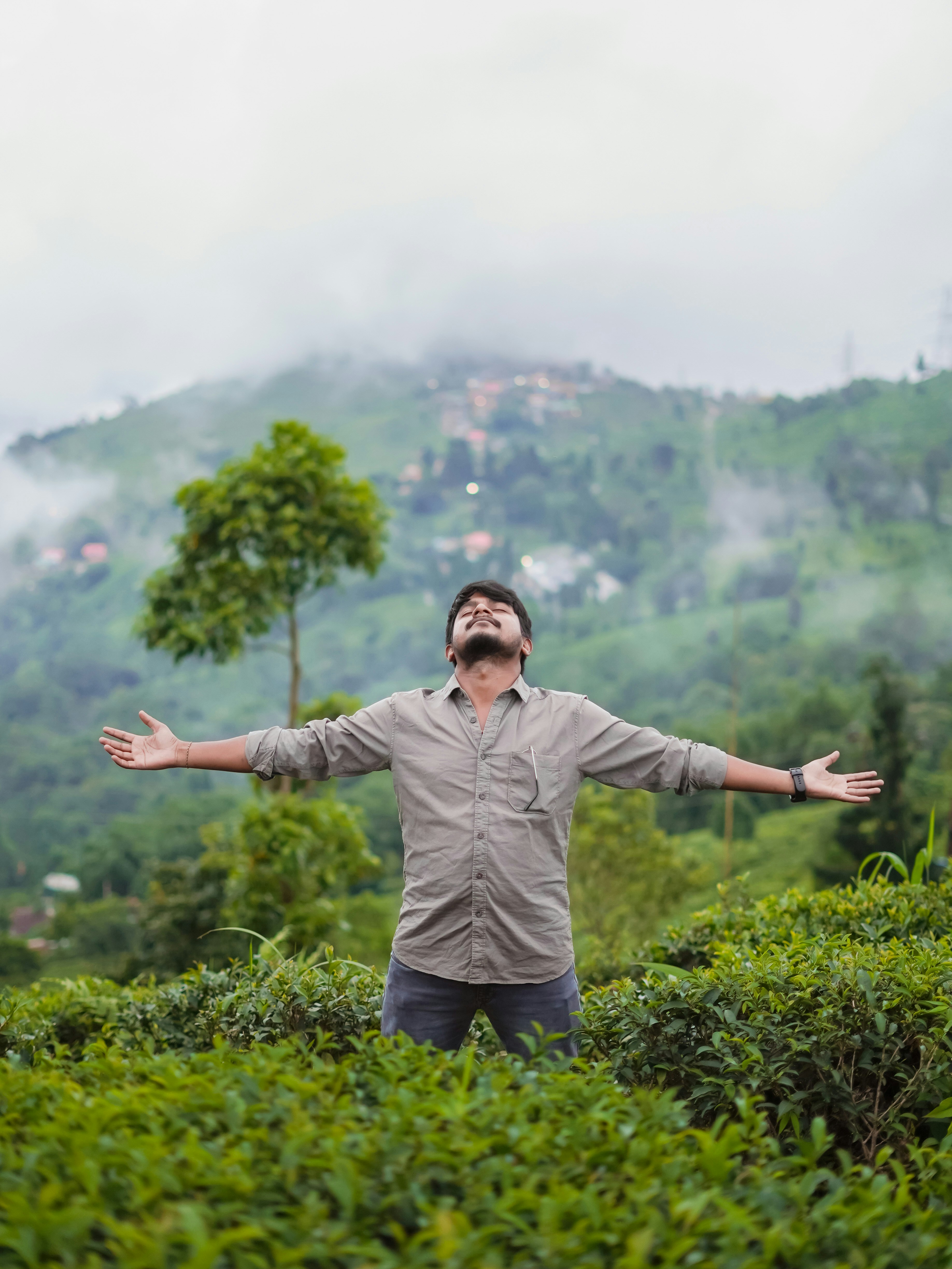 The creator of TeaOptima working with tea growers in the field